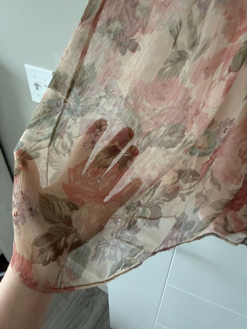 Mango Floral Maxi Skirt in Cream with Pink and Green - Picture 4 of 6